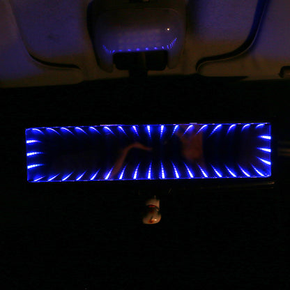 Inside The Car JDM Large Field Of Vision Abyss LED Luminous Lights Creative Rearview Mirror