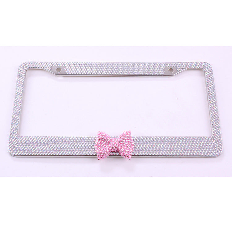 Stainless Steel Explosion Type Diamond License Plate Frame Rhinestone License Plate Frame