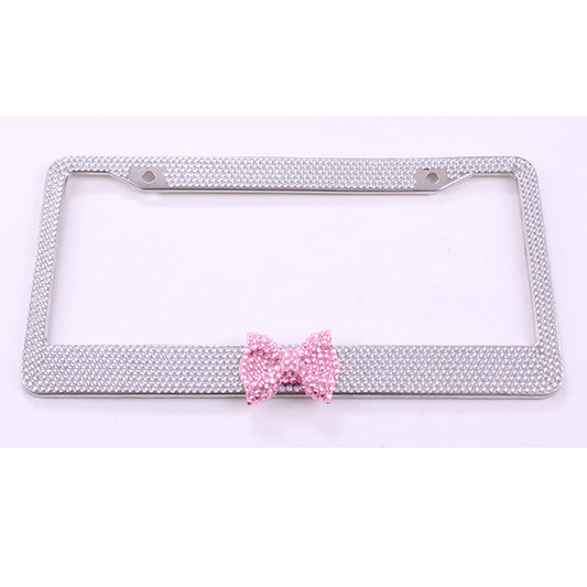 Stainless Steel Explosion Type Diamond License Plate Frame Rhinestone License Plate Frame