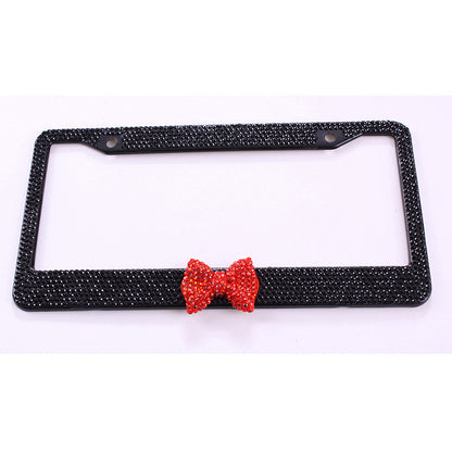 Stainless Steel Explosion Type Diamond License Plate Frame Rhinestone License Plate Frame