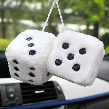 Plush car pendant dice