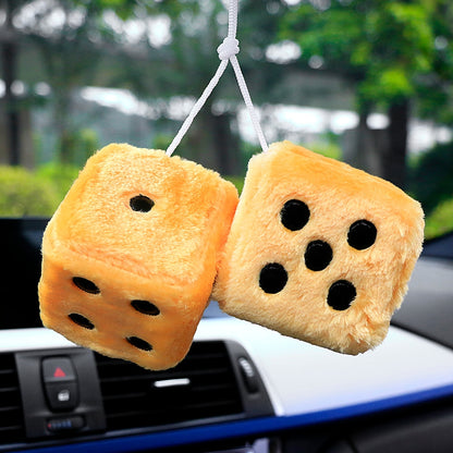 Plush car pendant dice