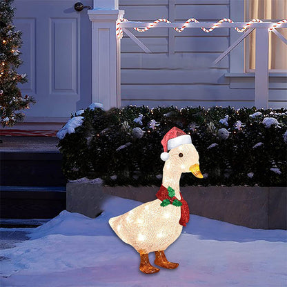 Scarf Lighting Duck Christmas Ground Lawn Outdoor Decoration