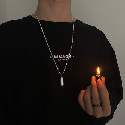 Creative Lighter Necklace Male Hip Hop