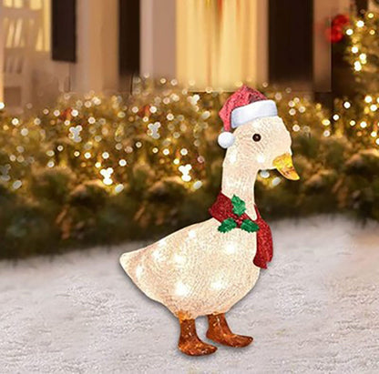 Scarf Lighting Duck Christmas Ground Lawn Outdoor Decoration